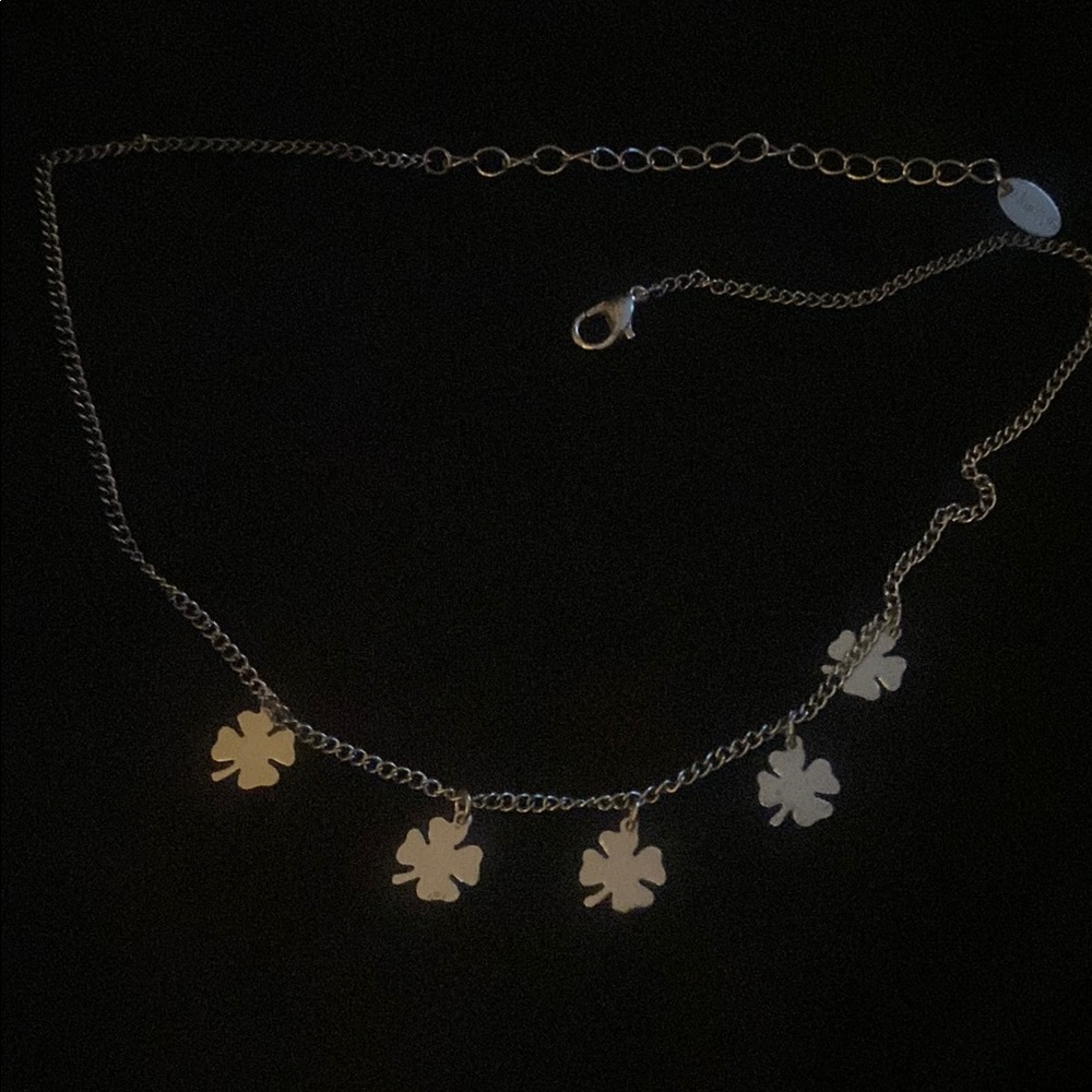 Claire's Silver Clover Necklace